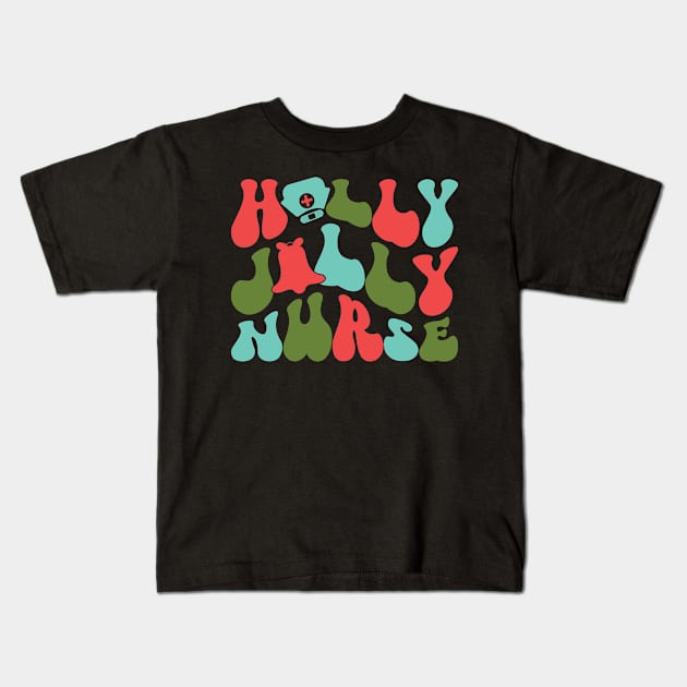 Holly Jolly Nurse Kids T-Shirt by MZeeDesigns